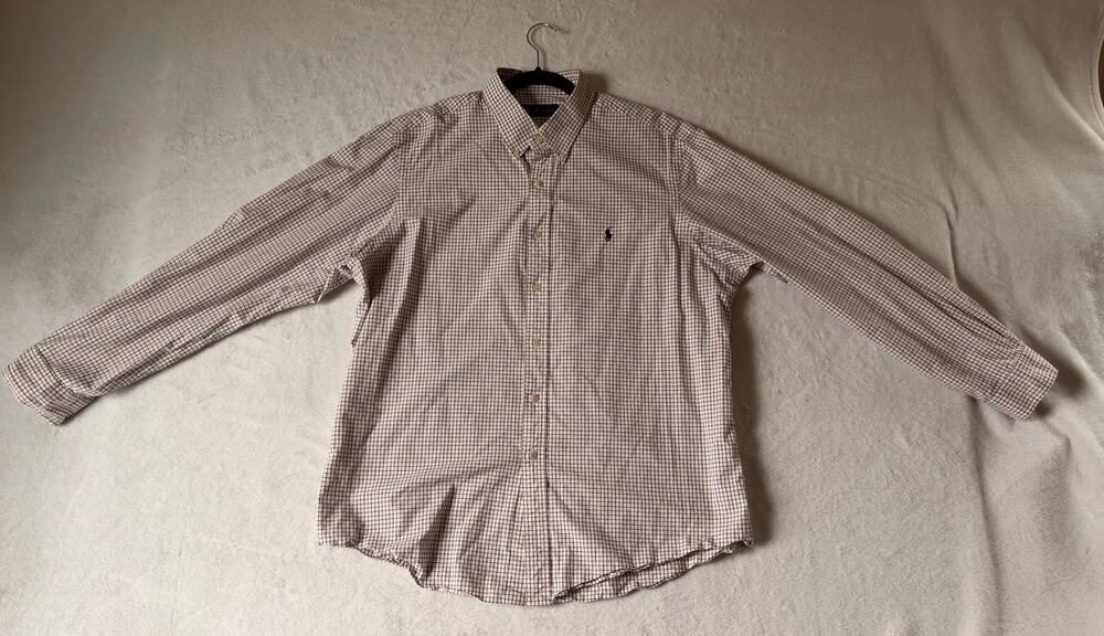 Ralph Lauren Men’s XL Long Sleeve Shirt Red White Blue Plaid